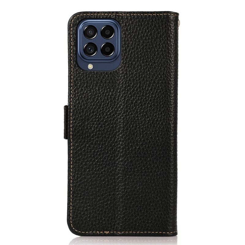 Θήκη Flip Samsung Galaxy M53 5G Litchi Leather Khazneh Rfid