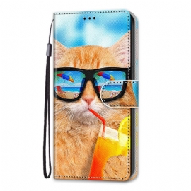 Θήκη Flip Samsung Galaxy M53 5G με κορδονι Cat Star Με Λουράκι