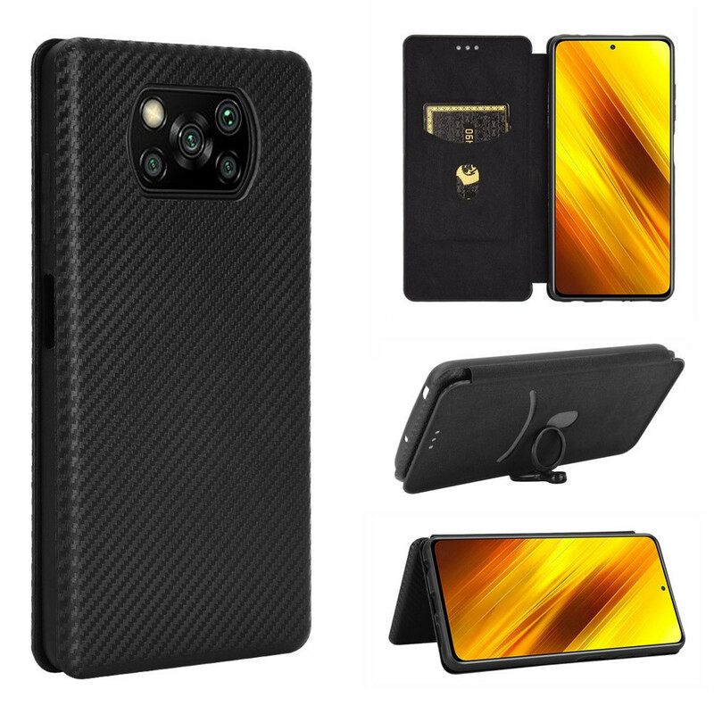 θηκη κινητου Poco X3 / X3 Pro / X3 NFC Θήκη Flip Ανθρακονήματα Με Δακτύλιο Στήριξης