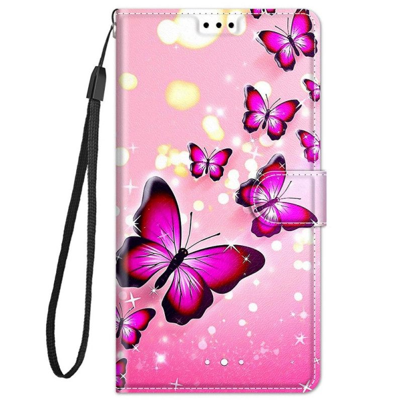 Κάλυμμα Xiaomi Redmi Note 11 Pro Plus 5G με κορδονι Ανεμιστήρας Strap Butterflies