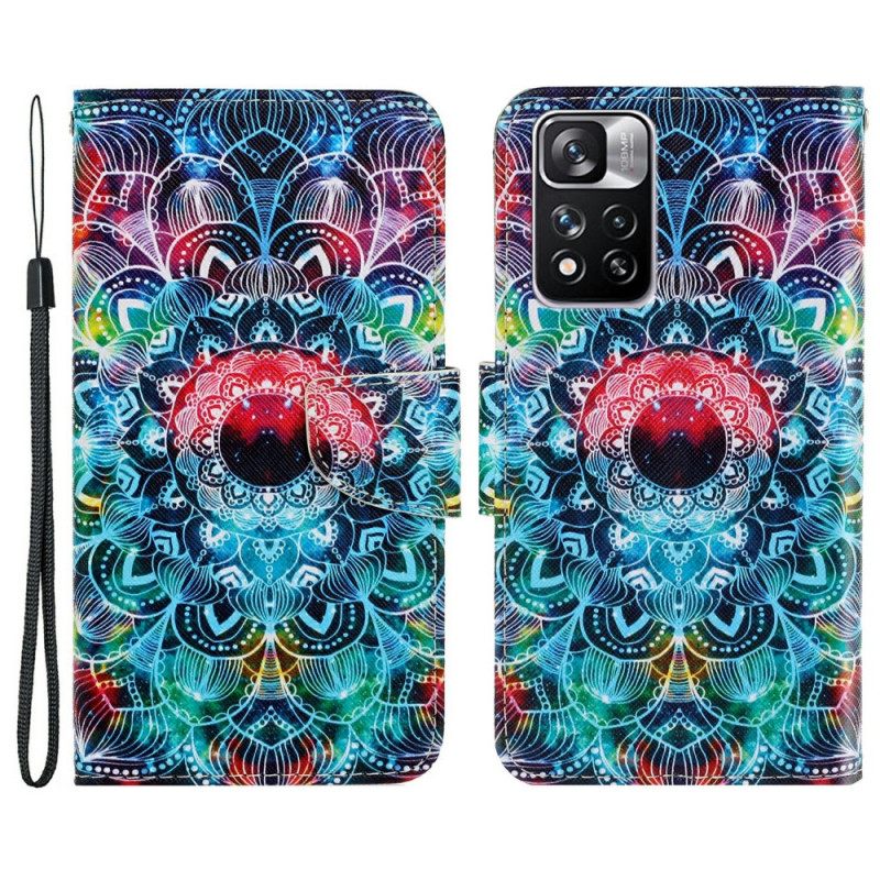 Κάλυμμα Xiaomi Redmi Note 11 Pro Plus 5G με κορδονι Flashy Mandala Με Λουράκι