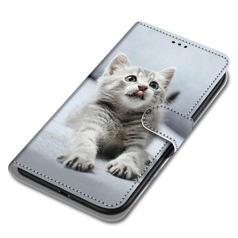 Κάλυμμα Xiaomi Redmi Note 11 Pro Plus 5G με κορδονι Γκρι Strappy Kitten