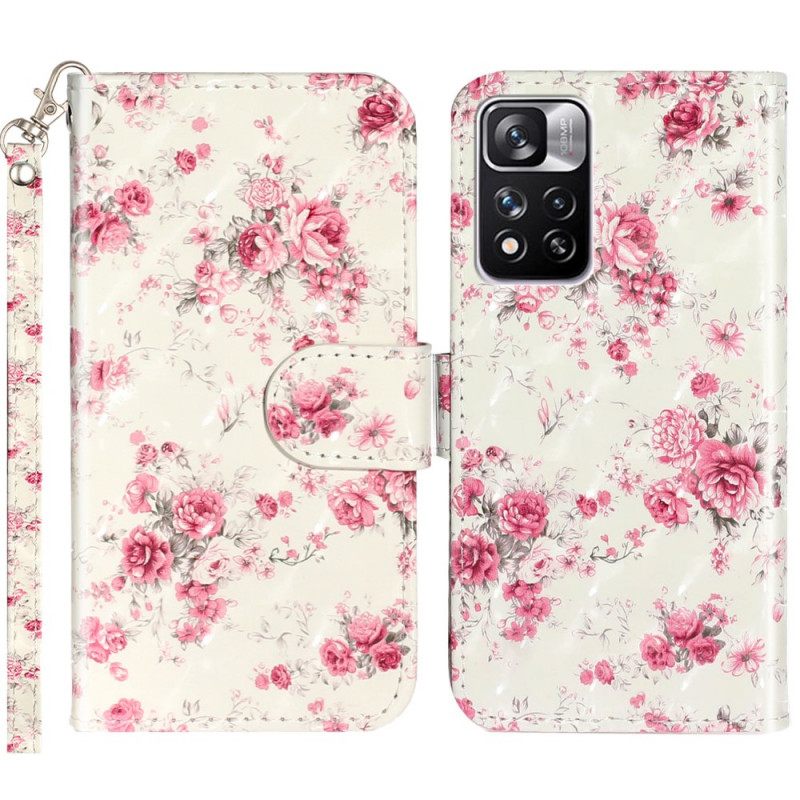 Κάλυμμα Xiaomi Redmi Note 11 Pro Plus 5G με κορδονι Liberty Strap Flowers