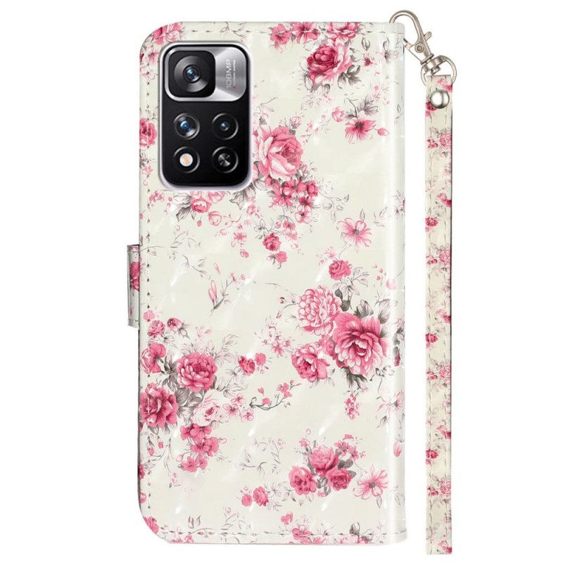 Κάλυμμα Xiaomi Redmi Note 11 Pro Plus 5G με κορδονι Liberty Strap Flowers