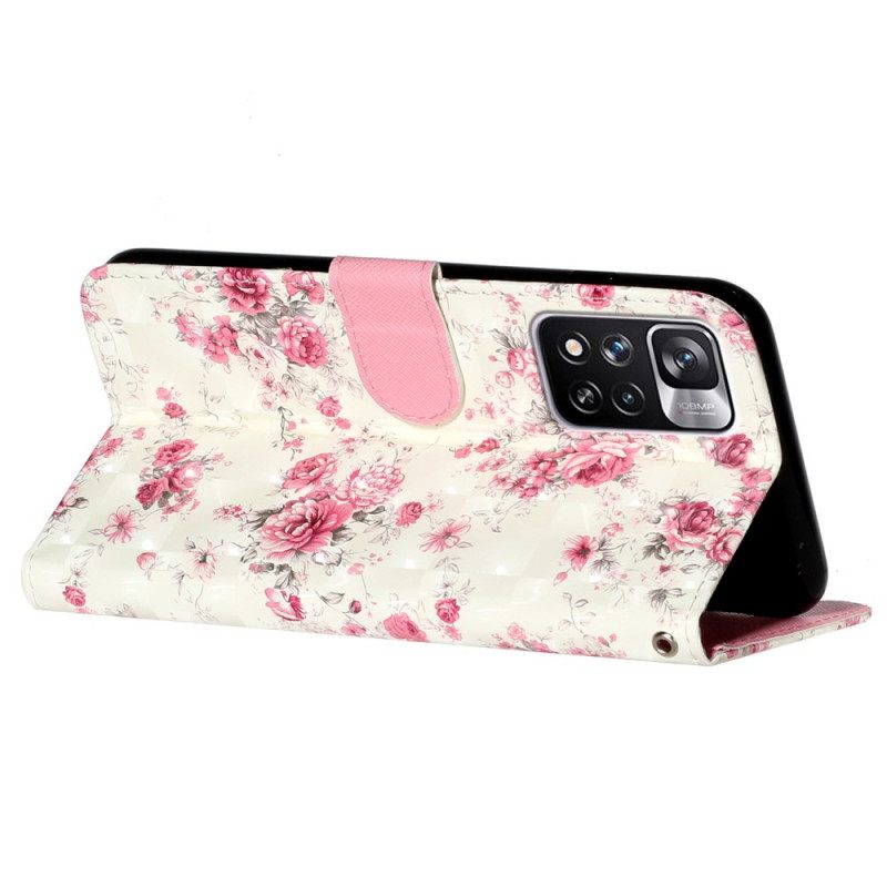 Κάλυμμα Xiaomi Redmi Note 11 Pro Plus 5G με κορδονι Liberty Strap Flowers