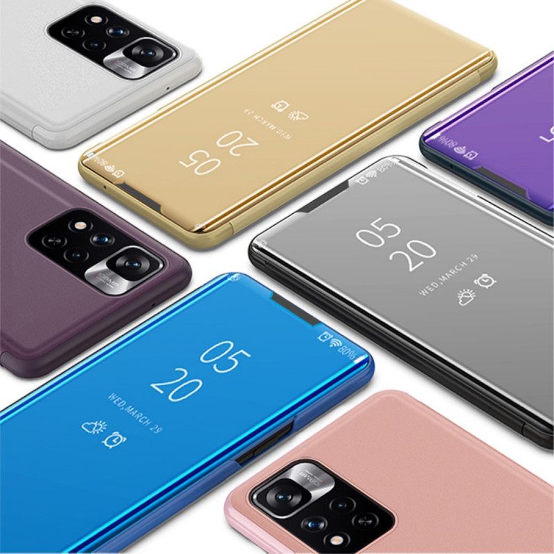 θηκη κινητου Xiaomi Redmi Note 11 Pro Plus 5G Καθρέφτης Και Συνθετικό Δέρμα