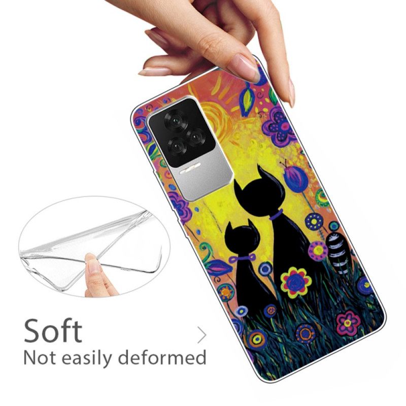 θηκη κινητου Poco F4 Γραφικά Silicone Cats