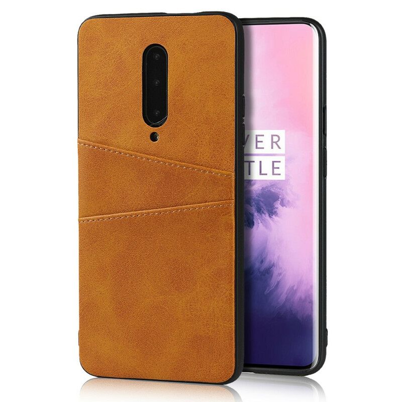 θηκη κινητου OnePlus 7 Pro Δερμάτινη Υφή Διπλής Κάρτας