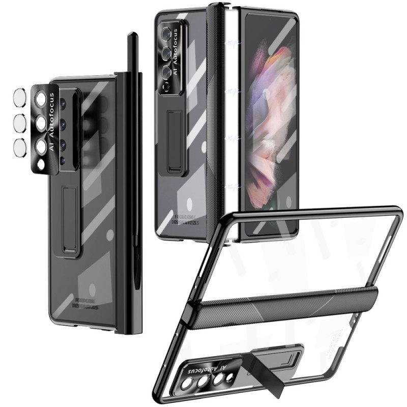 Θήκη Samsung Galaxy Z Fold 4 Διαφανές Σκληρυμένο Γυαλί Και Μεντεσέ