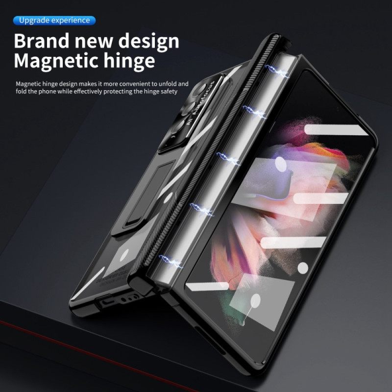 Θήκη Samsung Galaxy Z Fold 4 Διαφανές Σκληρυμένο Γυαλί Και Μεντεσέ