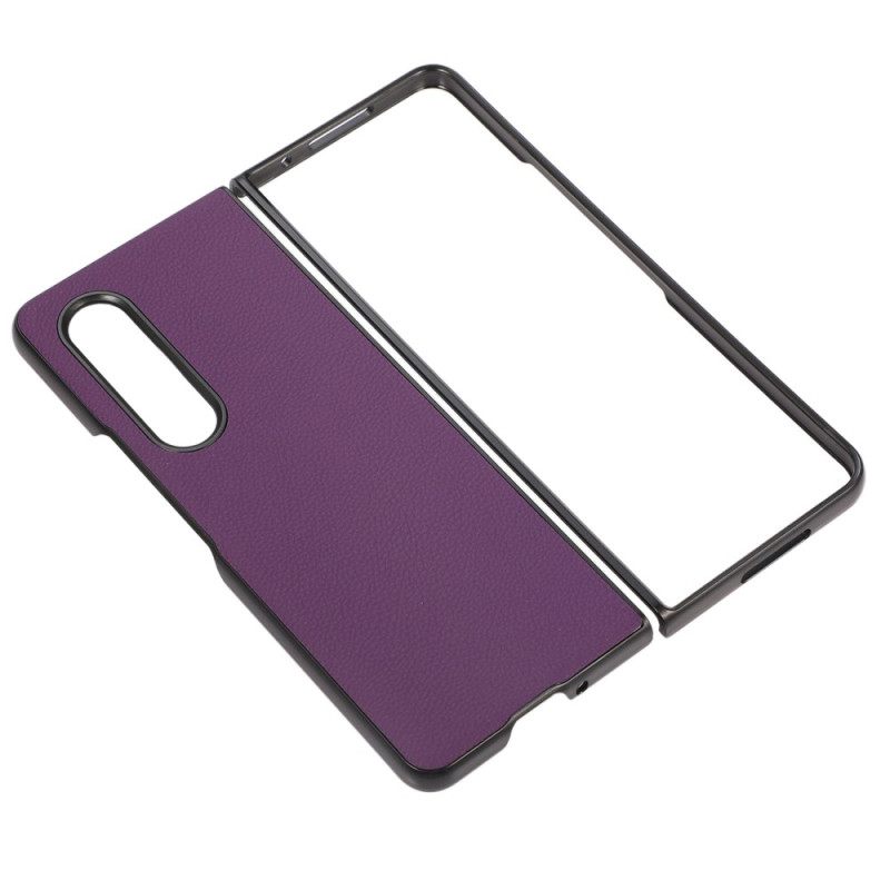 Θήκη Samsung Galaxy Z Fold 4 Ρετρό Εφέ Litchi Faux Leather