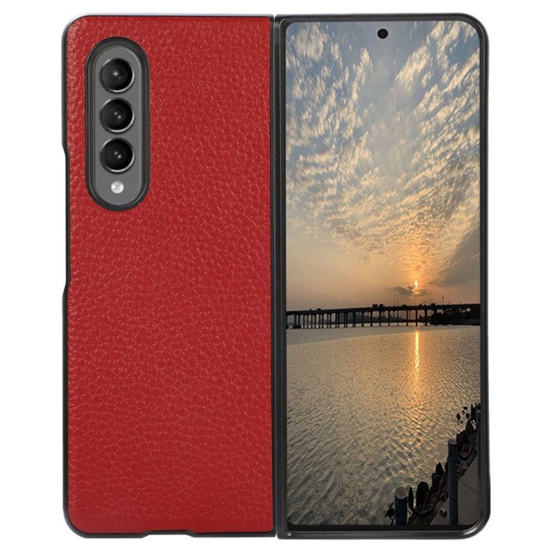 Θήκη Samsung Galaxy Z Fold 4 Vintage Εφέ Litchi Faux Leather