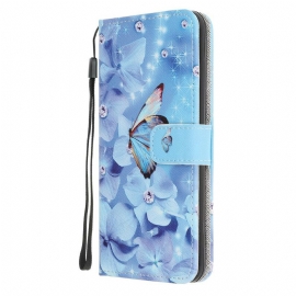 Κάλυμμα Samsung Galaxy A41 με κορδονι Diamond Strappy Butterflies