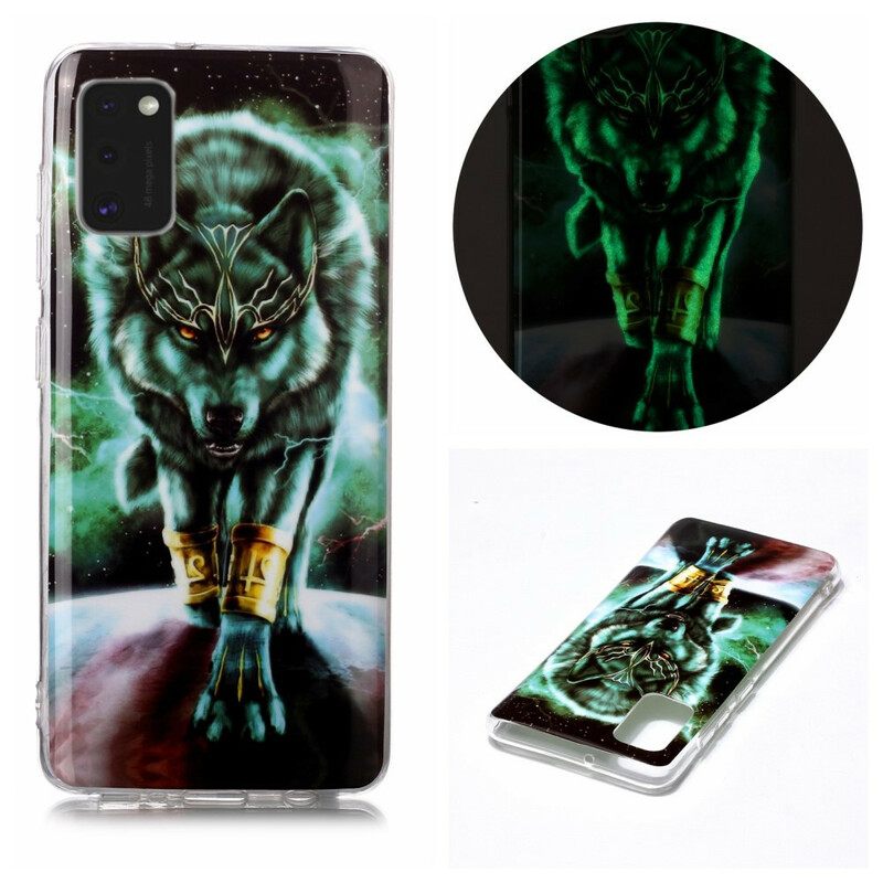 θηκη κινητου Samsung Galaxy A41 Σειρά Fluorescent Wolf