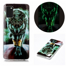 θηκη κινητου Samsung Galaxy A41 Σειρά Fluorescent Wolf