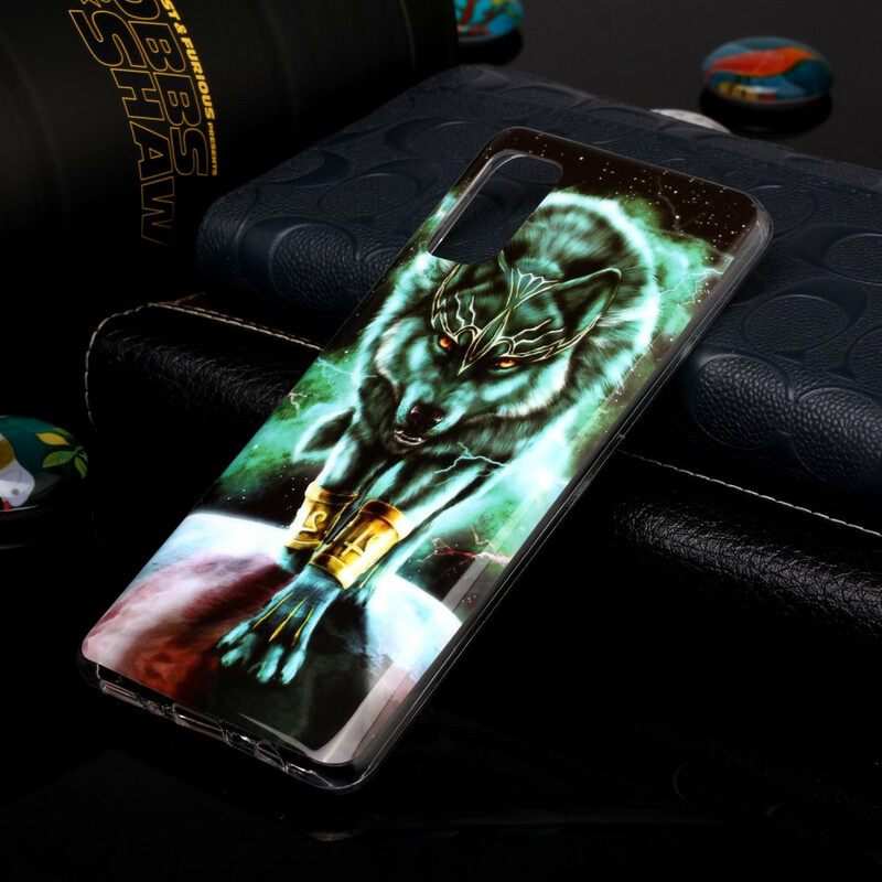 θηκη κινητου Samsung Galaxy A41 Σειρά Fluorescent Wolf