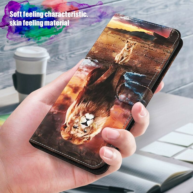 Κάλυμμα Samsung Galaxy S21 5G Light Spot Lion Με Κορδόνι