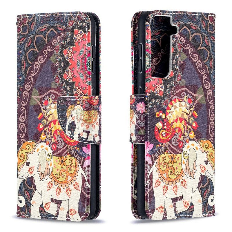 Κάλυμμα Samsung Galaxy S21 5G Mandala Ethnic Elephants