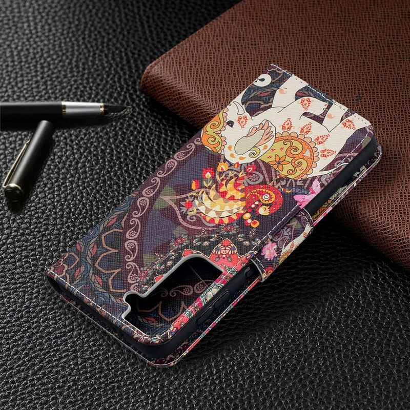 Κάλυμμα Samsung Galaxy S21 5G Mandala Ethnic Elephants