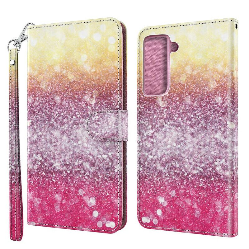 Κάλυμμα Samsung Galaxy S21 5G Ματζέντα Glitter Gradient