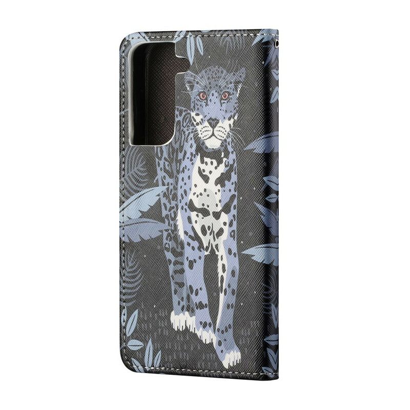 Κάλυμμα Samsung Galaxy S21 5G με κορδονι Strappy Leopard