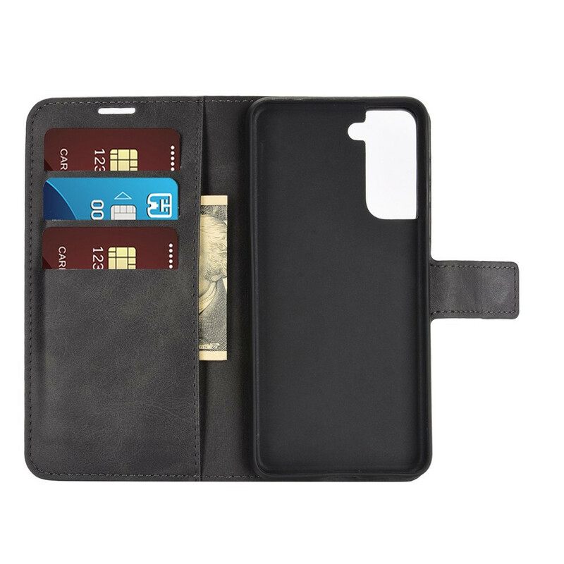 Θήκη Flip Samsung Galaxy S21 5G Faux Leather Slim