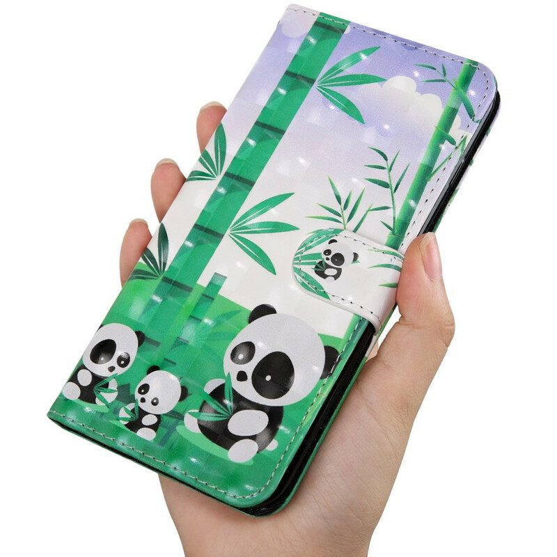 Θήκη Flip Samsung Galaxy S21 5G Οικογένεια Panda