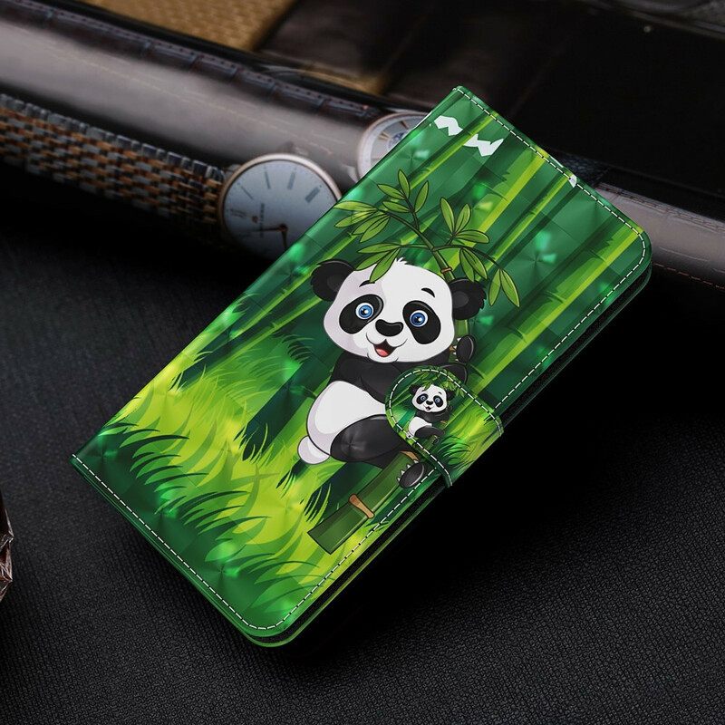 Θήκη Flip Samsung Galaxy S21 5G Panda Και Bamboo