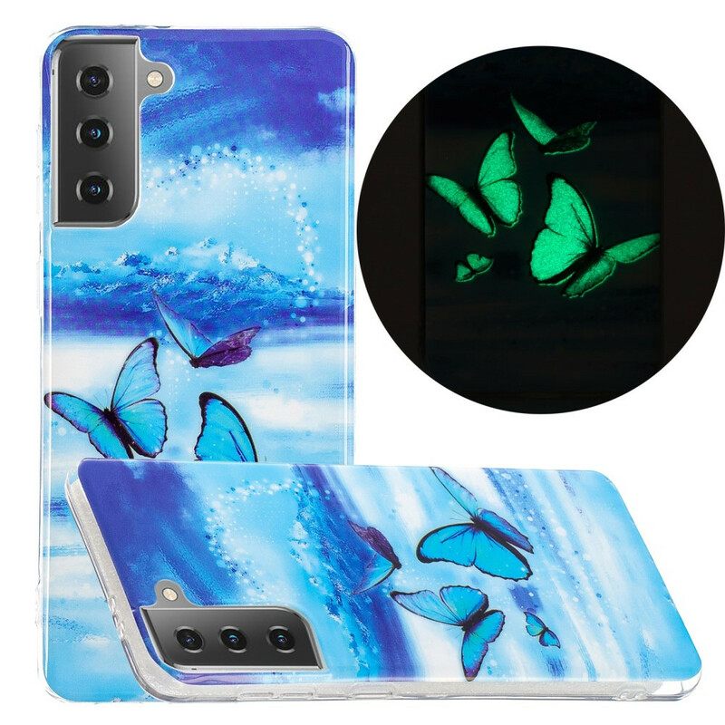 θηκη κινητου Samsung Galaxy S21 5G Σειρά Fluorescent Butterflies