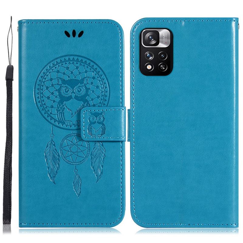 δερματινη θηκη Poco M4 Pro 5G Δερμάτινο Εφέ Dreamcatcher Owl