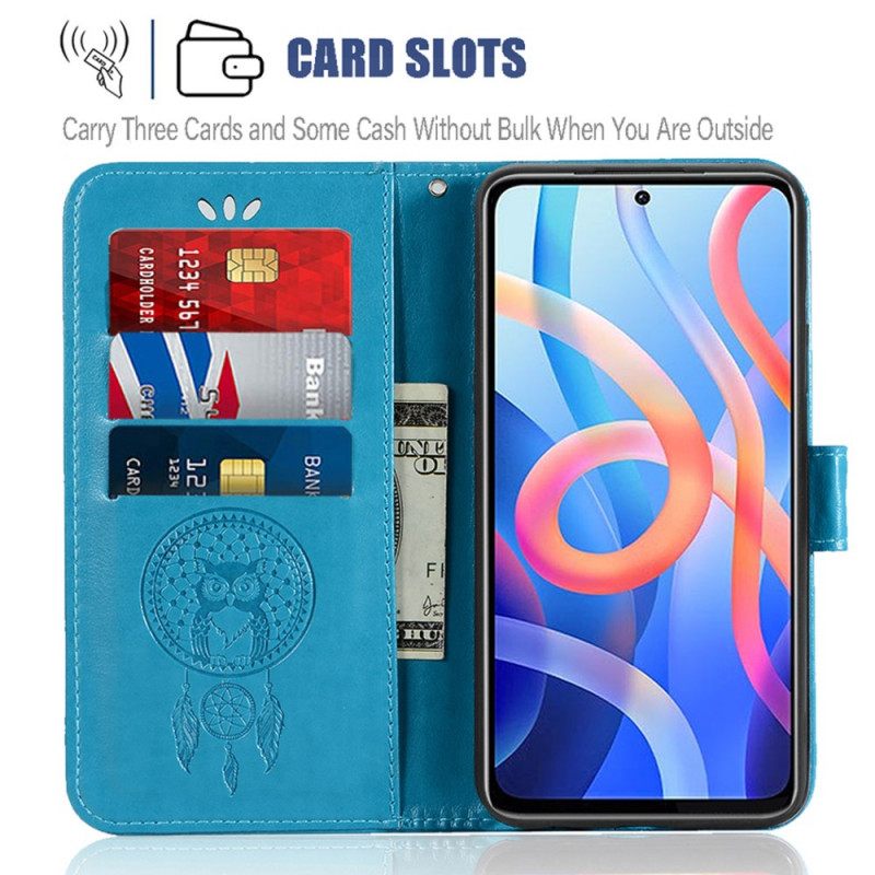 δερματινη θηκη Poco M4 Pro 5G Δερμάτινο Εφέ Dreamcatcher Owl