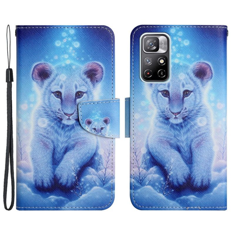 δερματινη θηκη Poco M4 Pro 5G Snow Tiger