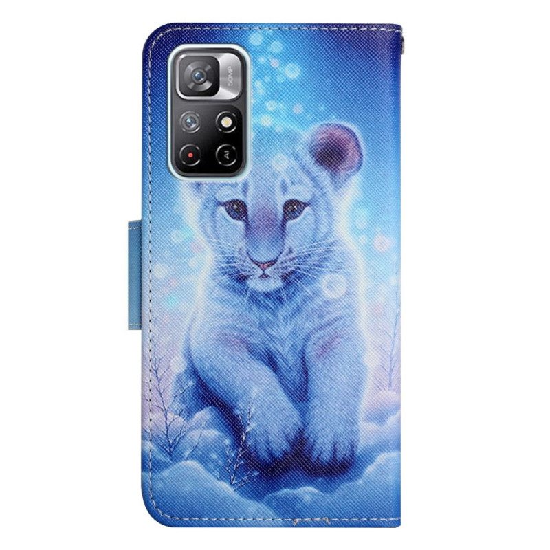 δερματινη θηκη Poco M4 Pro 5G Snow Tiger