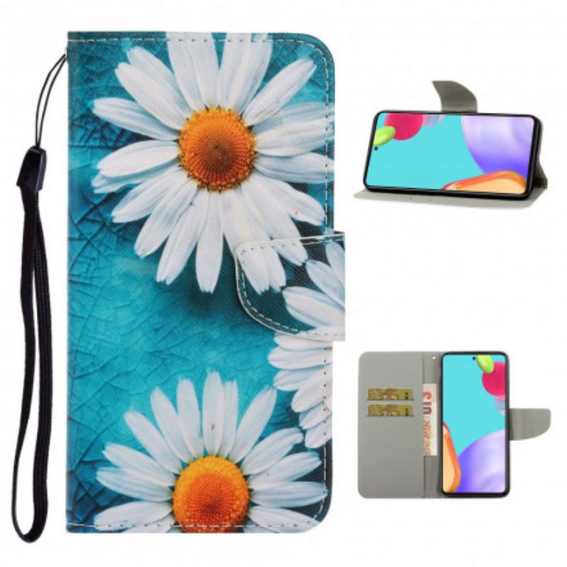 Κάλυμμα Samsung Galaxy A52 4G / A52 5G / A52s 5G με κορδονι Strappy Daisies