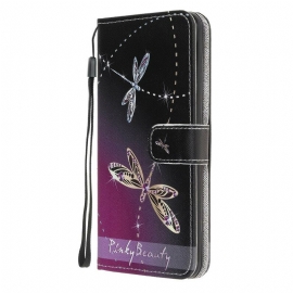 Θήκη Flip Samsung Galaxy A52 4G / A52 5G / A52s 5G με κορδονι Strappy Dragonflies