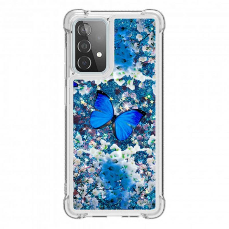 Θήκη Samsung Galaxy A52 4G / A52 5G / A52s 5G Glitter Blue Butterflies