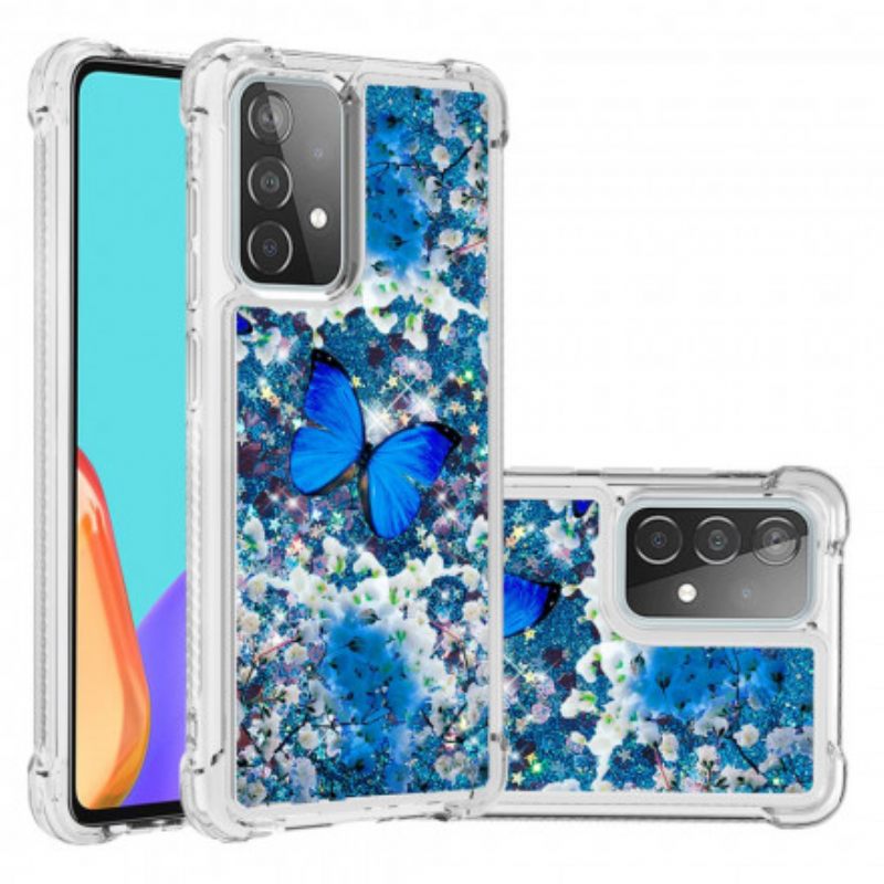 Θήκη Samsung Galaxy A52 4G / A52 5G / A52s 5G Glitter Blue Butterflies