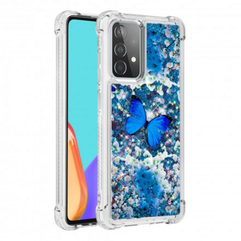 Θήκη Samsung Galaxy A52 4G / A52 5G / A52s 5G Glitter Blue Butterflies