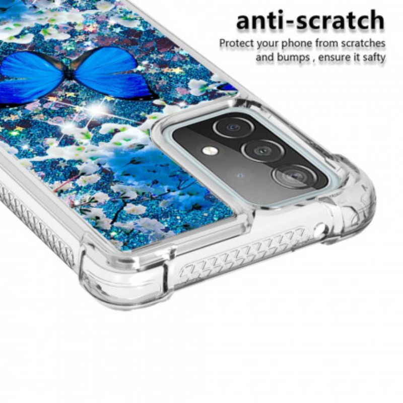 Θήκη Samsung Galaxy A52 4G / A52 5G / A52s 5G Glitter Blue Butterflies