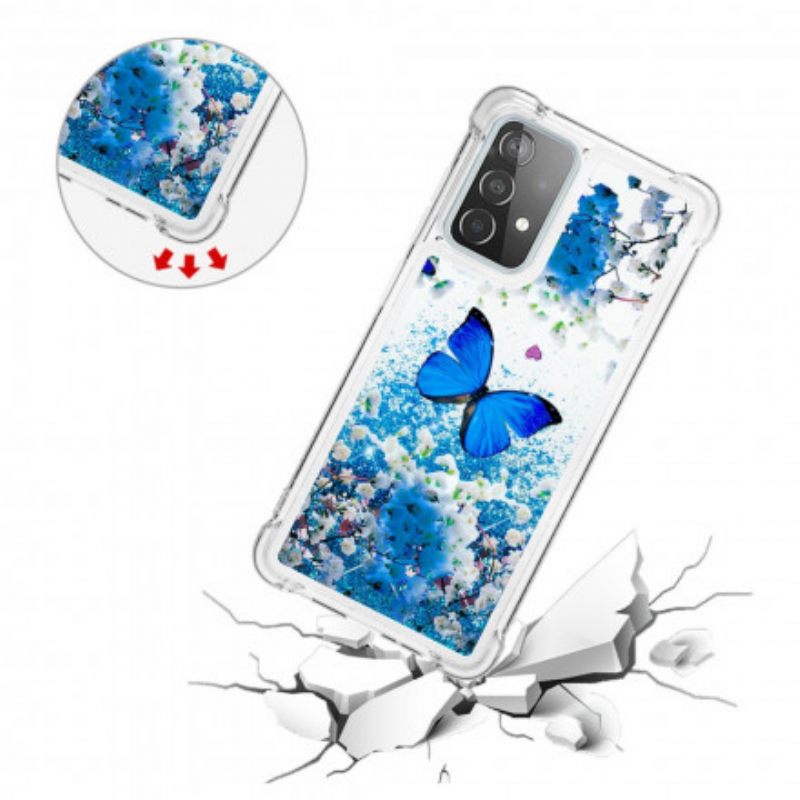 Θήκη Samsung Galaxy A52 4G / A52 5G / A52s 5G Glitter Blue Butterflies