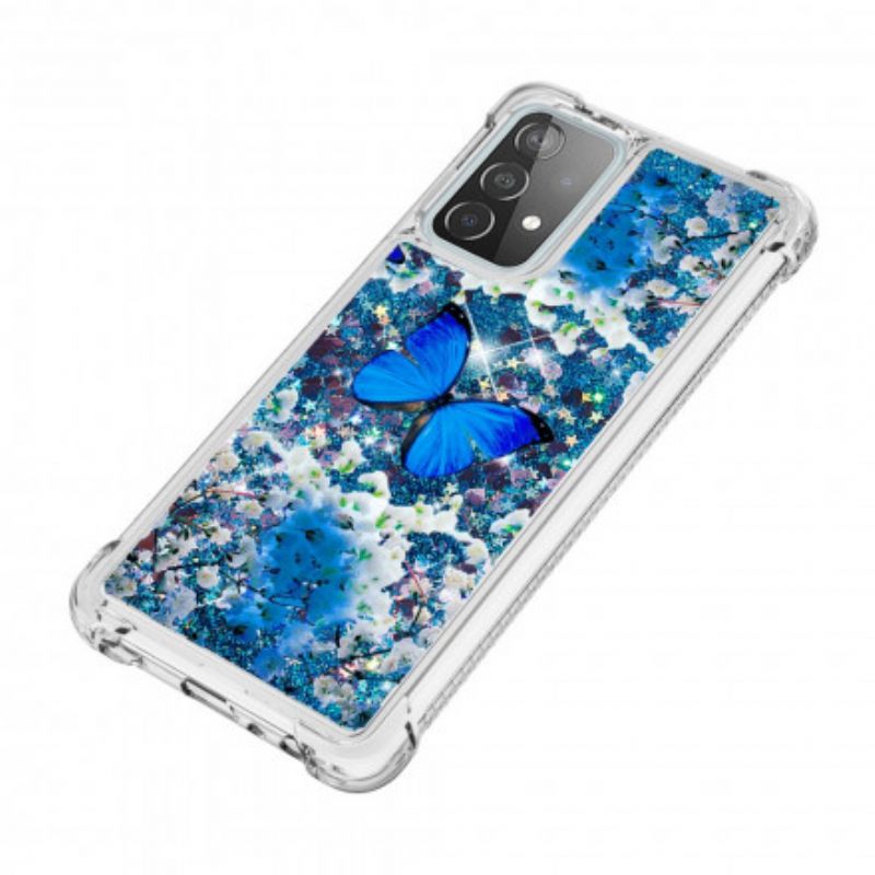 Θήκη Samsung Galaxy A52 4G / A52 5G / A52s 5G Glitter Blue Butterflies