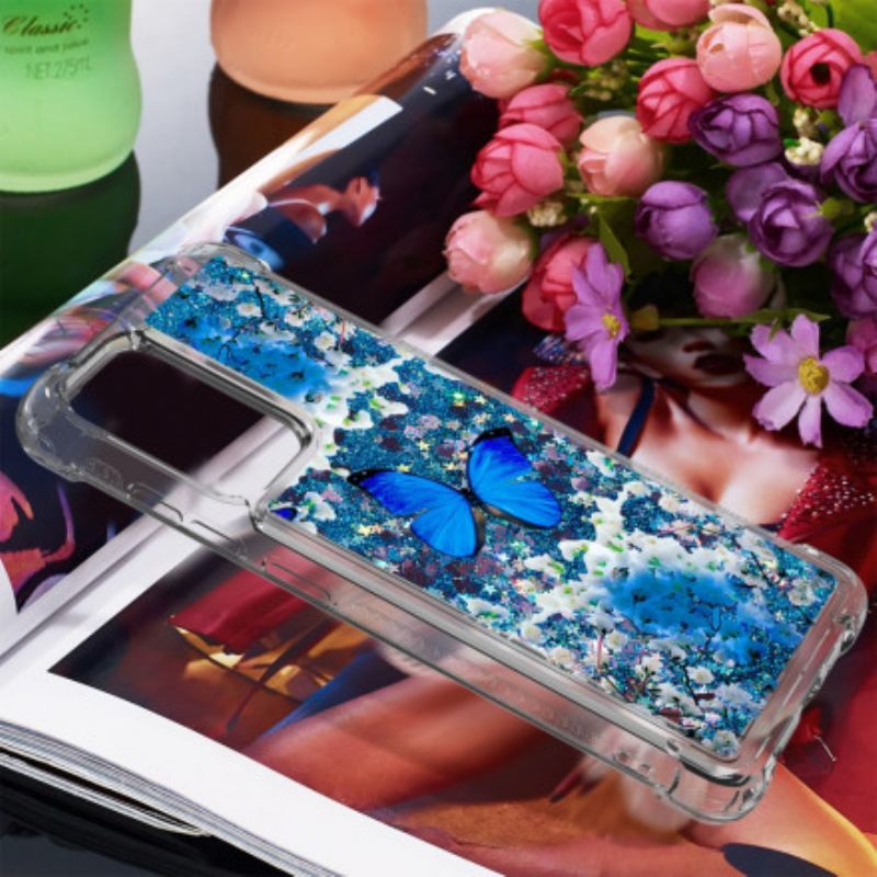 Θήκη Samsung Galaxy A52 4G / A52 5G / A52s 5G Glitter Blue Butterflies