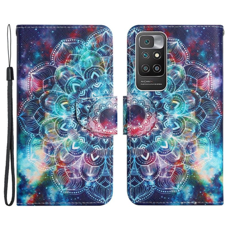 Κάλυμμα Xiaomi Redmi 10 με κορδονι Flashy Half Mandala Με Λουράκι