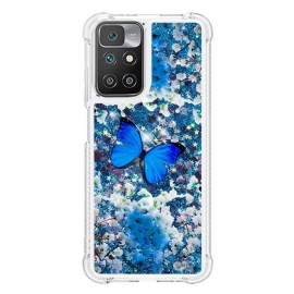 θηκη κινητου Xiaomi Redmi 10 Glitter Blue Butterflies