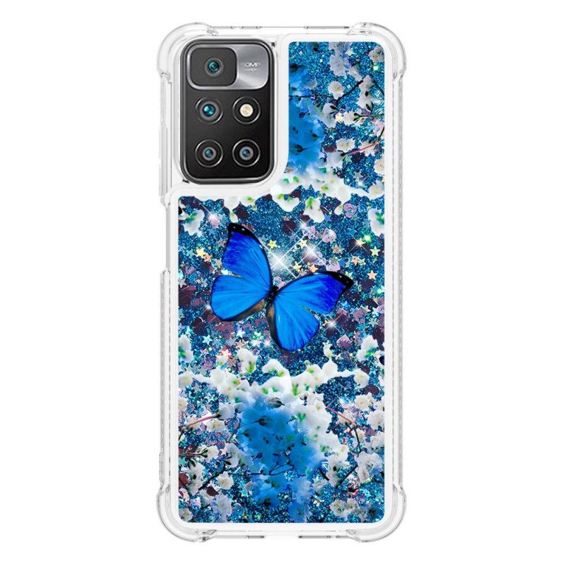 θηκη κινητου Xiaomi Redmi 10 Glitter Blue Butterflies