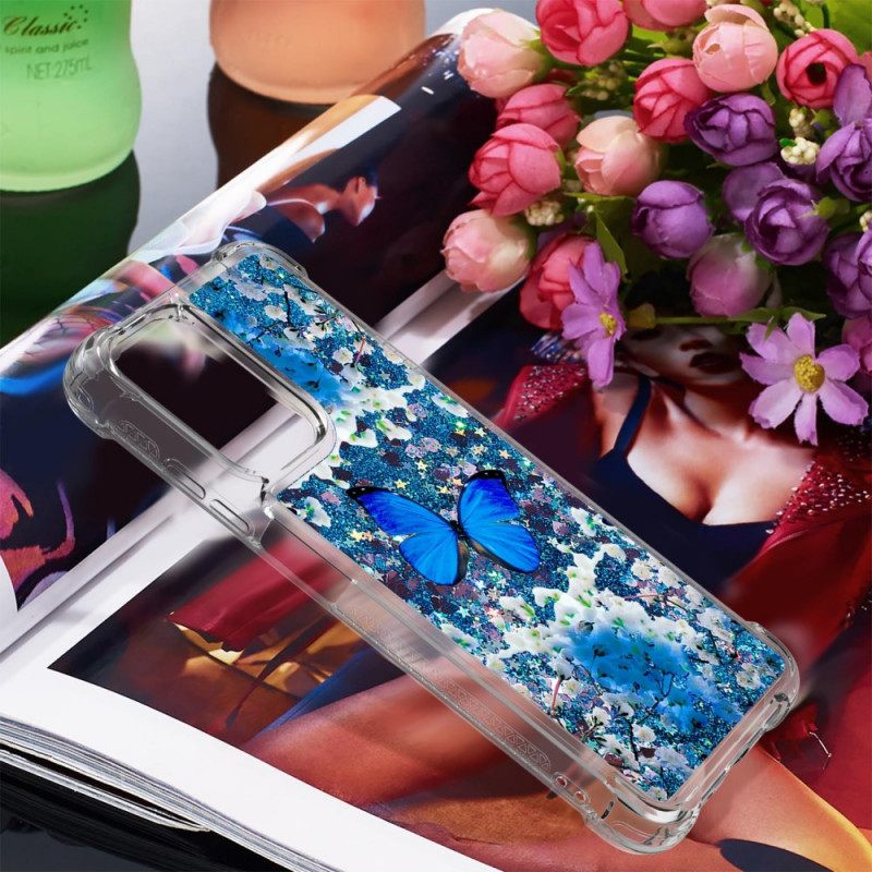 θηκη κινητου Xiaomi Redmi 10 Glitter Blue Butterflies