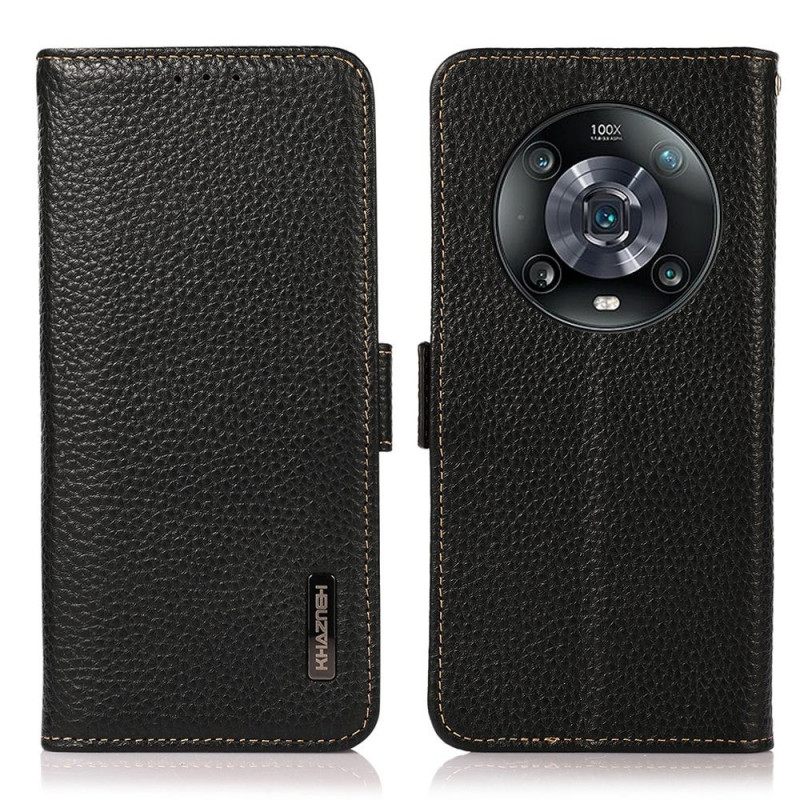 Κάλυμμα Honor Magic 4 Pro Litchi Leather Khazneh Rfid