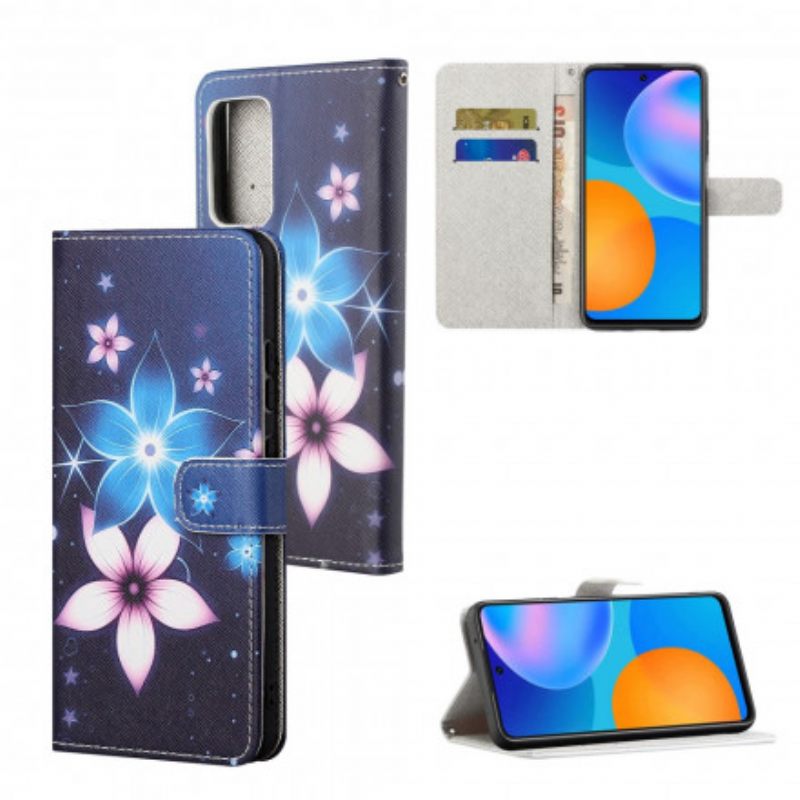 δερματινη θηκη Samsung Galaxy A32 4G με κορδονι Lunar Strap Flowers