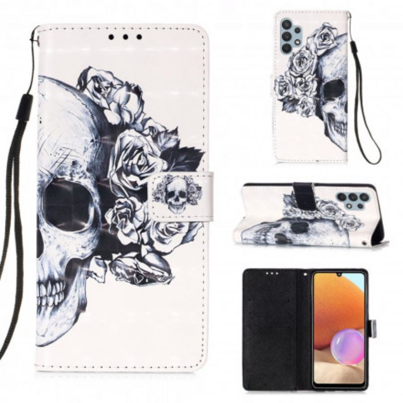 Κάλυμμα Samsung Galaxy A32 4G Floral Skull