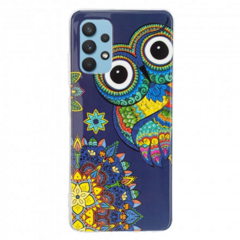 Θήκη Samsung Galaxy A32 4G Fluorescent Owl Mandala